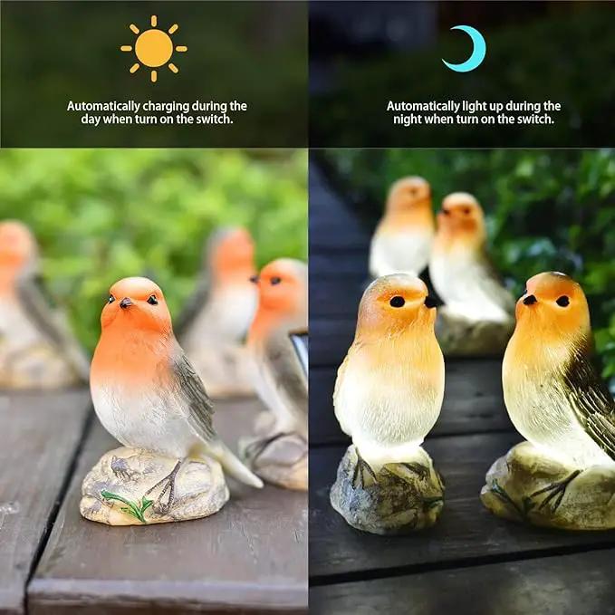 Solar Garden Outdoor Statues Bird Lights, Cute Birds Garden Decor for Outside, Christmas Birthday Gifts for Women Men or Daughter, Unique Housewarming Gifts and Yard Decoration by GreenHaven Gardens