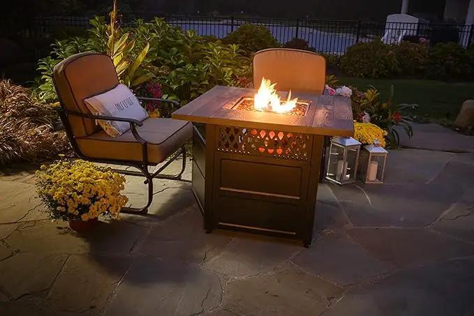 DualHeat by Endless Summer, The Harris, 38" Square Propane Gas Outdoor Fire Pit/Patio Heater by GreenHaven Gardens