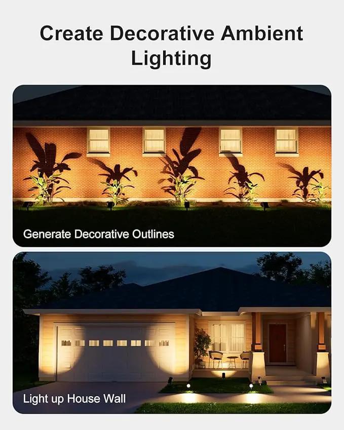 Solar Spot Lights Outdoor Waterproof for Flag, Tree, Plant, Sign, Statue, Mailbox, Bright LED Outside Landscape Flood Spotlights for Ambient Uplighting Yard, Garden, House, Backyard, Patio, Pathway by GreenHaven Gardens