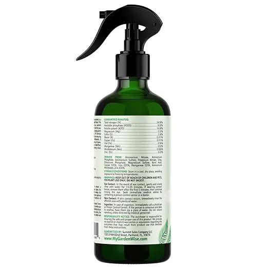 Professional Foliar Plant Spray with Essential Micronutrients 3-1-2 for Snake Plants, Dracaena trifasciata, Sansevieria - Liquid Fertilizer - Plant Food - Plant Shine - Plant Care (8 OZ) by GreenHaven Gardens