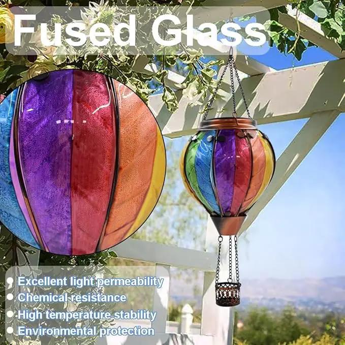 Hot Air Balloon Solar Lantern with Flickering Flame Outdoor Waterproof Decorative Hanging Light for Garden Patio Yard and Party Decor by GreenHaven Gardens
