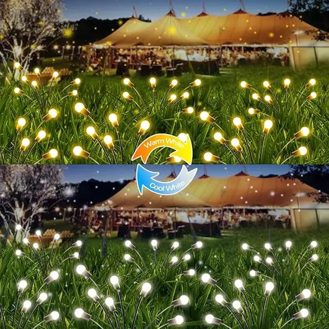 6-Pack Solar Garden Lights, 48 LED Solar Lights Outdoor for Garden Decor, Waterproof Firefly Light Outdoor (Sway by Wind), Swaying Light for Yard Patio Landscape Decorations (Warm White & Cool White) by GreenHaven Gardens