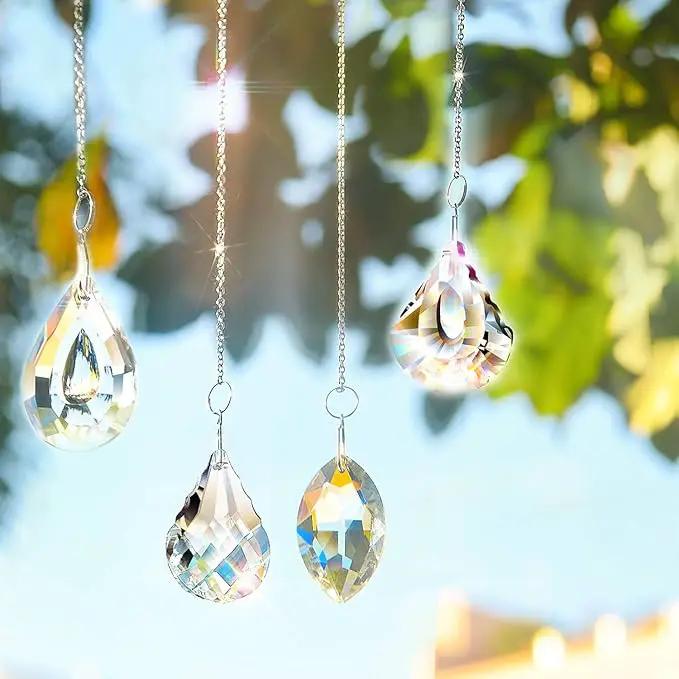 MerryNine 20Pack Crystal Ball 0.8"/20mm Prism Sun Shine Catcher Rainbow Pendants Maker, Hanging Crystals Prisms for Windows, for Feng Shui, for Gift (10pcs-16inches-PendantChains) by GreenHaven Gardens