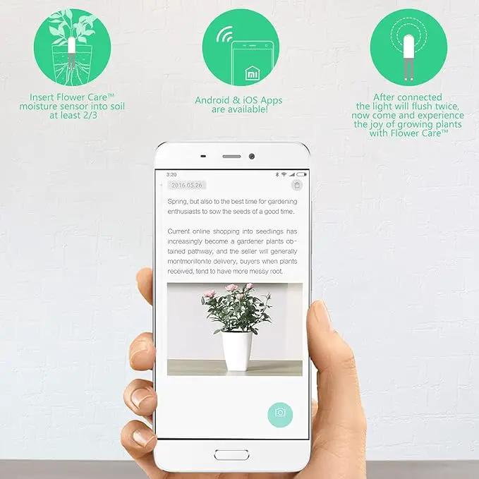 Soil Moisture Meter 4 in 1 for HHCC, Plant Water Monitor, Automatically detects Moisture/Temperature/Light/Fertility, Can Connect to Mobile Phone via Bluetooth, Plants Sensor for Indoor (Green - 1pcs) by GreenHaven Gardens
