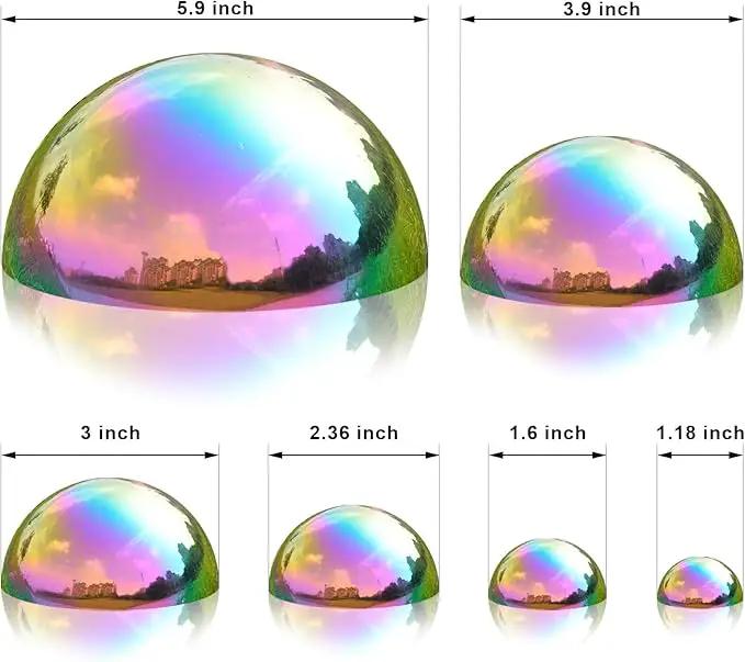 Nerien Gazing Ball, Stainless Steel Garden Mirror Globe, Polished Ornament Sphere, Hollow Floating Reflective Hemisphere, for Home Outdoor Pond Housewarming Swimming Pool Decoration, Gold, 6Pcs Mix by GreenHaven Gardens