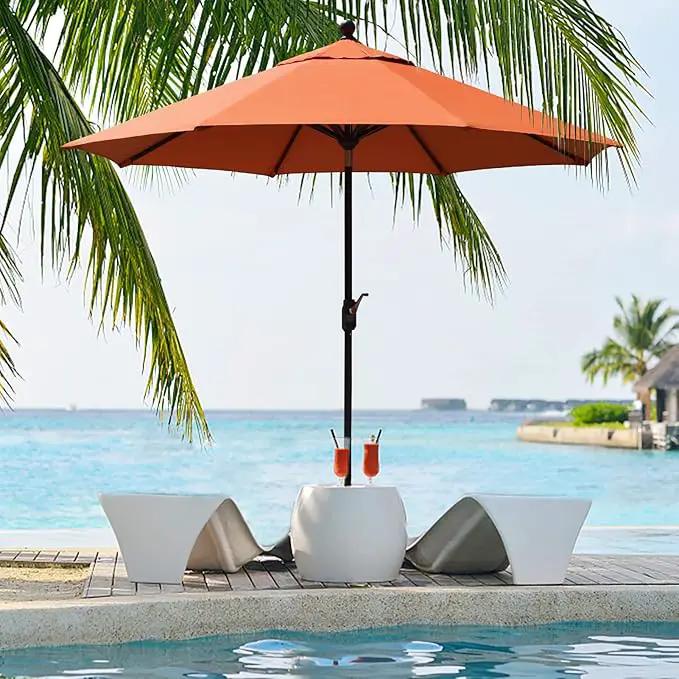 EliteShade USA 10-Year-Non-Fading 9Ft Market Umbrella Patio Umbrella Outdoor Table Umbrella with Ventilation, Rust by GreenHaven Gardens