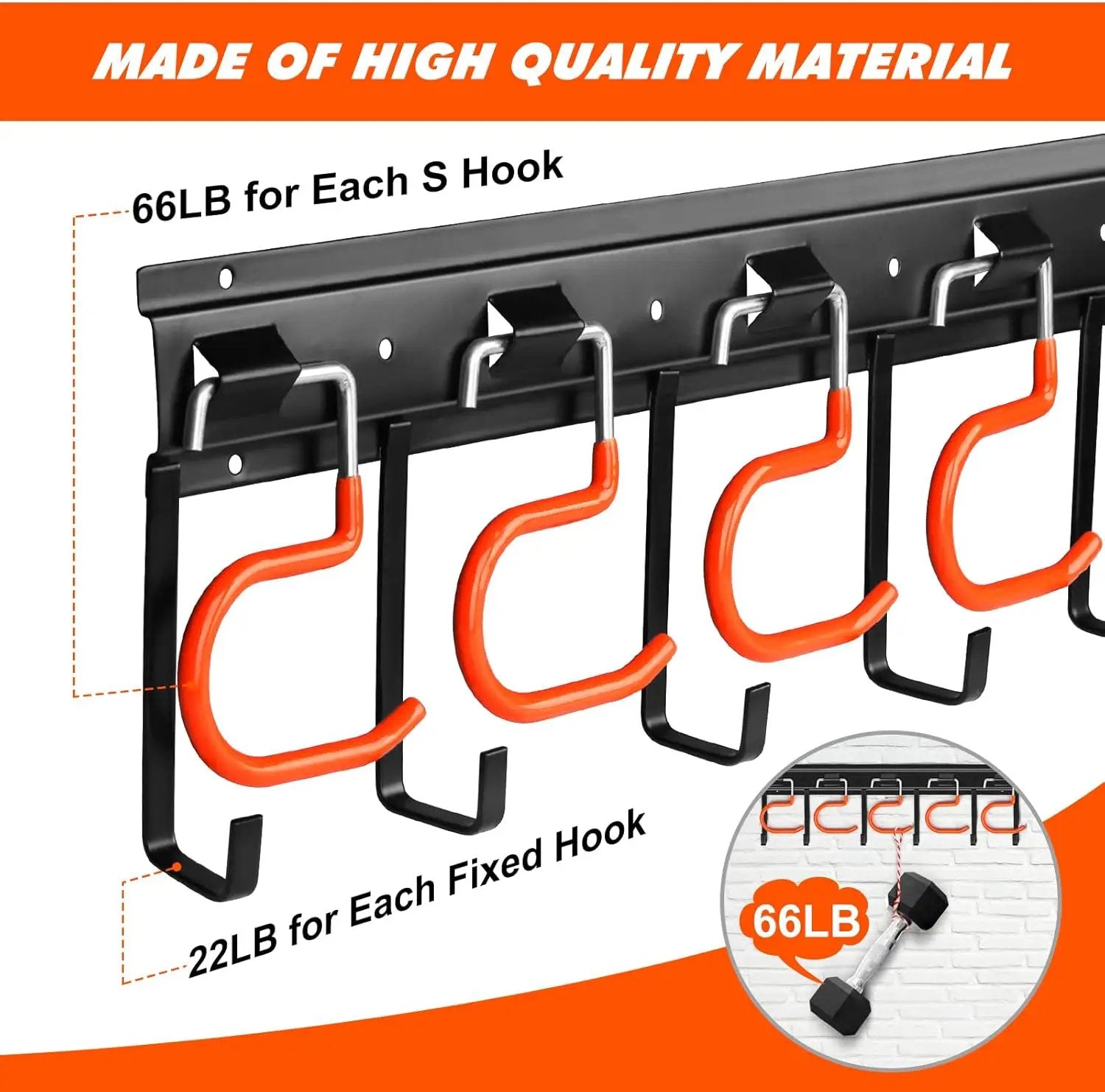 51'' All Metal Garden Tool Organizer Adjustable Garage Tool Organizer Wall Mount Garage Organizers and Storage with Heavy Duty Hooks Tool Hangers for Garage Wall, Shed, Garden by GreenHaven Gardens