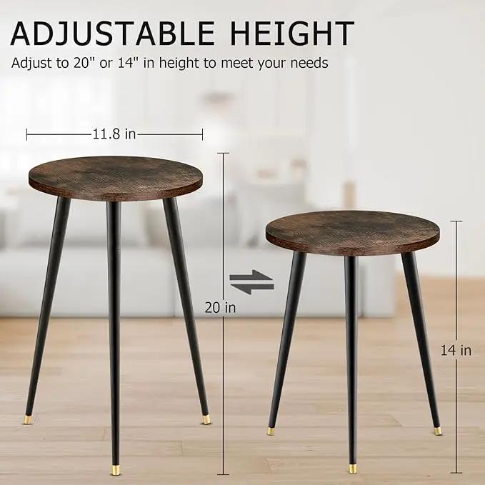 Tall Plant Stand Indoor, Mid Century Wood Plant Stand Plant Table for Flower Pots, Heavy Duty Metal Plant Holder, Modern Home Decor Small Round Side End Table (11.8"x20") by GreenHaven Gardens