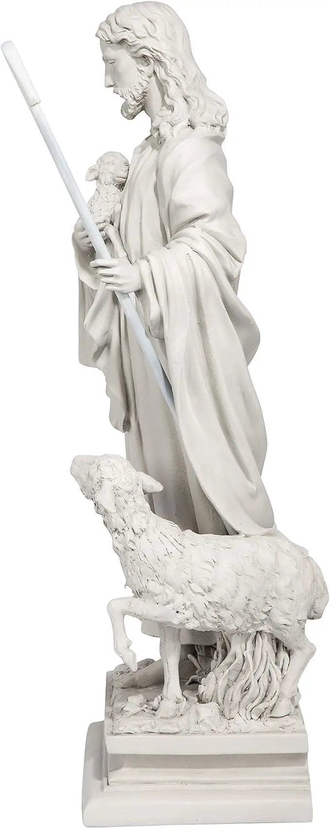 Design Toscano EU1785 Jesus The Good Shepherd Religious Garden Statue, 12 Inches Wide, 8 Inches Deep, 28 Inches High, Antique Stone Finish by GreenHaven Gardens