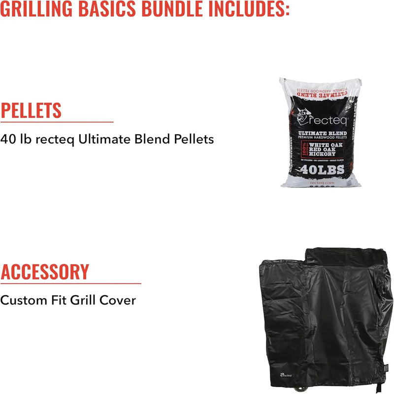 recteq Pellet Grill - Road Warrior 340 + Grilling Basics Bundle, Portable Electric Pellet Smoker Grill, BBQ, Wood Pellets, Sear, Smoke, and More by GreenHaven Gardens