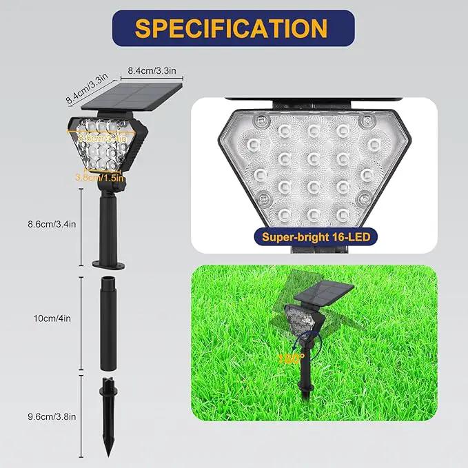 T-SUN Solar Spot Lights Outdoor 6Pack Blue Solar Christmas Spotlights Landscape Lights IP65 Waterproof Auto On/Off for Garden/Yard/Pathway/Patio by GreenHaven Gardens