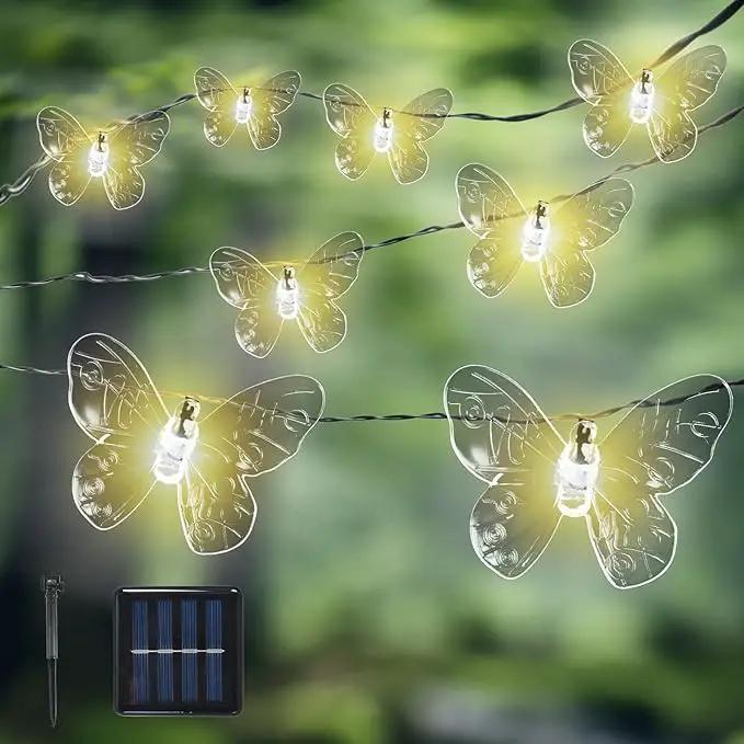 ELUTENG Outdoor String Lights 100 LED 39.4FT Solar Lights Outdoor Waterproof with 8 Lighting Modes Decorative Butterfly Solar Powered Patio Lights for Garden Yard Balcony Porch Wedding Party Decor by GreenHaven Gardens