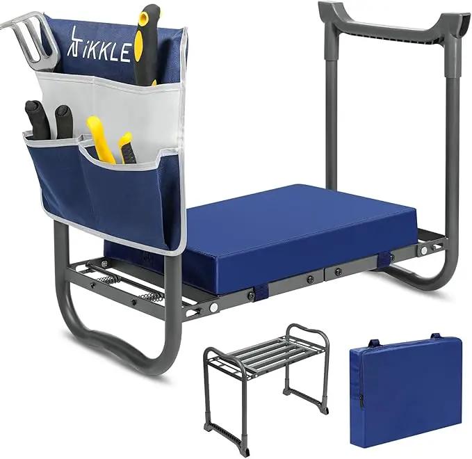 ikkle 838LB+ Capacity Garden Kneeler and Seat - Ultra Heavy Duty Stool Bench with Thick Soft Pad, Gift for Gardeners by GreenHaven Gardens