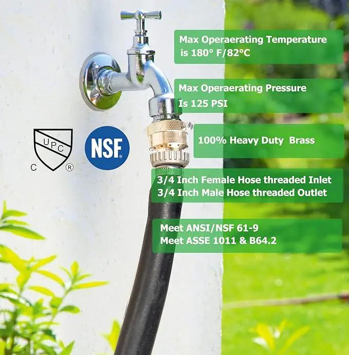 WHK Hose Bib Backflow Preventer Vacuum Breaker,Garden Hose Check Valve to Connect 3/4 Inch Outdoor Faucet Spigot,Sprinkler,RV,Anti-Siphon,6 Packs by GreenHaven Gardens