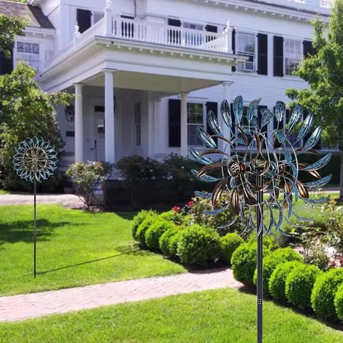 VEWOGARDEN Large Wind Spinners Outdoor, Metal Wind Sculptures & Spinners 360 Degrees Kinetic Wind Spinners for Yard and Garden 64 * 15.7 Inches by GreenHaven Gardens