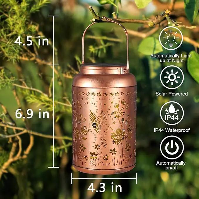 Solar Lanterns Outdoor Waterproof Hummingbird Garden Decor Mothers Day Gifts for Women Mom Grandma Hanging Solar Lights Metal Solar Decoration Outside for Yard, Backyard, Patio Deals by GreenHaven Gardens