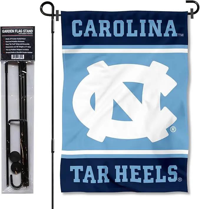 College Flags & Banners Co. North Carolina Tar Heels Garden Flag with Stand Holder by GreenHaven Gardens