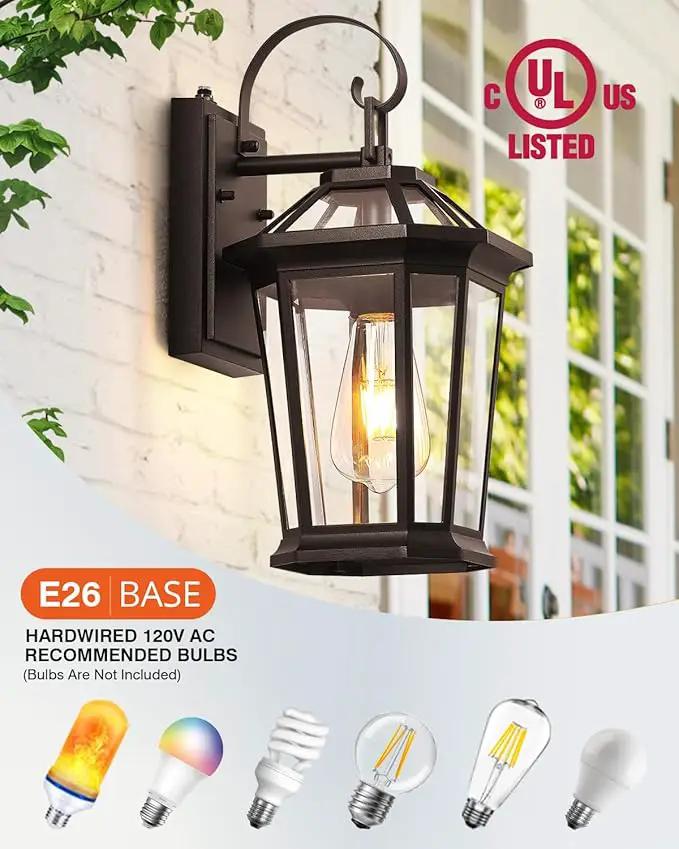 VIANIS 2-Pack Oil Rubbed Bronze Outdoor Lights Wall Mount, Dusk to Dawn Wall Lights for House Outside, Aluminium Modern Porch Lights Sconce, Exterior Wall Lantern Fixture with Waterproof, Anti-Rust by GreenHaven Gardens