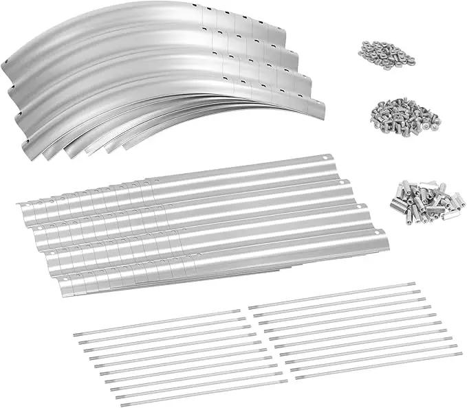Land Guard 8ft Galvanized Raised Garden Bed Kit, Raised Garden Boxes Outdoor, Oval Metal Raised Garden Beds for Vegetables, Silver,108 Gallon Capacity(with 10 Connecting rods) by GreenHaven Gardens