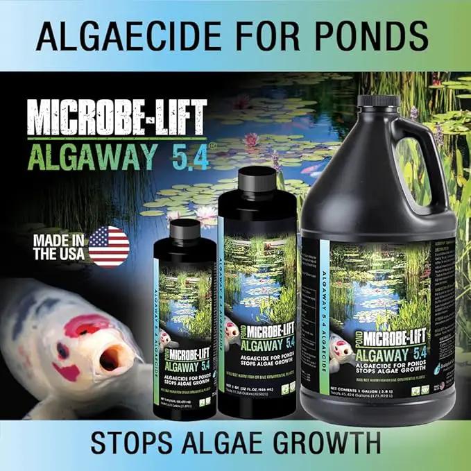 MICROBE-LIFT ALGAGAL Algaway 5.4 Algae Control Treatment for Ponds and Water Gardens, Safe for Koi Fish, Goldfish, Plants, and Decorations, 1 Gallon by GreenHaven Gardens
