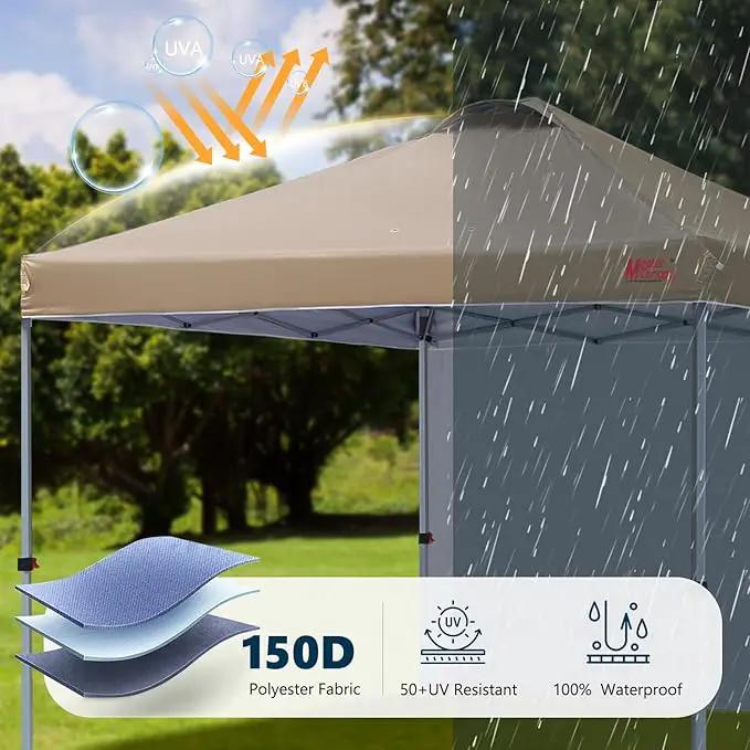 MASTERCANOPY Durable Pop-up Canopy Tent with 1 Sidewall (10'x10',Khaki) by GreenHaven Gardens