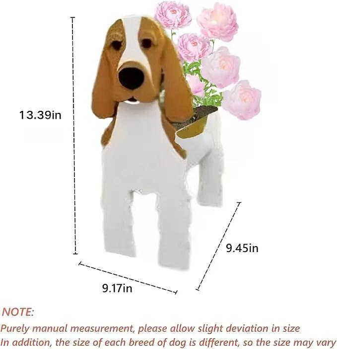 Brown and White Cocker Spaniel Dog Planter Plant Pots,Cute Garden Dog Flower Planter,Dog Planters Birthday Gifts for Women,Office,Indoor/Outdoor Decor（9.45 * 9.17 * 13.39in） by GreenHaven Gardens