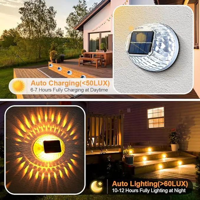 Solar Atmosphere Lights for Outside, IPX4 Waterproof Decor, Warm Light for Backyard/Railing/Step/Patio/Stair Railings and Wall (6 Pack) by GreenHaven Gardens