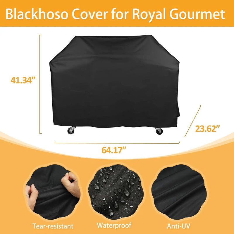 Grill Cover for Royal Gourmet Grill SG6002 ZH3002 GA5403 GA6402 CC2036F, 60 inch CR6412 Heavy Duty Waterproof UV Resistant Cover, Outdoor Barbeque Grill Accessories by GreenHaven Gardens