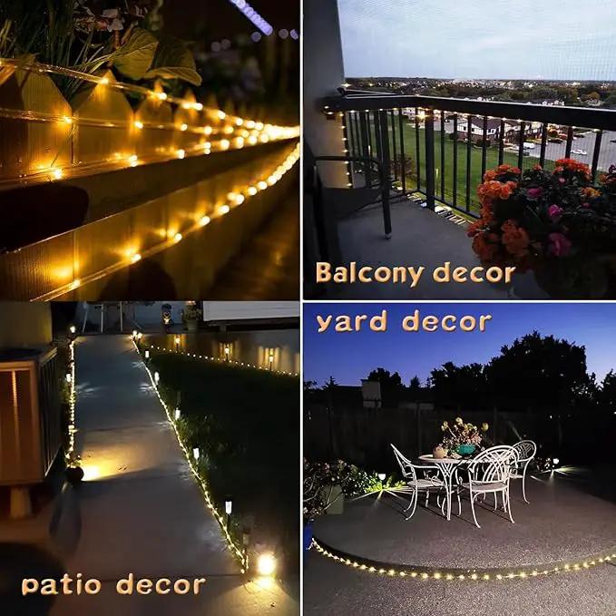 Solar Rope Light Waterproof IP65 39FT 100LEDs Outdoor LED ‎Solar Outdoor Lights for Party Garden Yard Home Wedding Christmas Halloween Holiday Tree Decoration Lighting by GreenHaven Gardens