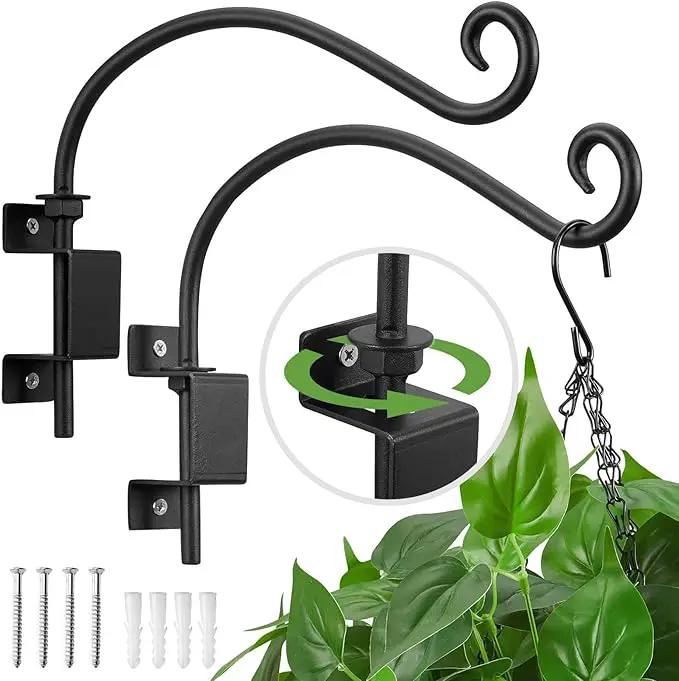 Kingsyard 2 Pack Swivel Plant Hangers Outdoor - 12 Inch Heavy Duty Wall Plant Hooks for Hanging Plant Baskets Bird Feeder Lanterns Wind Chimes by GreenHaven Gardens