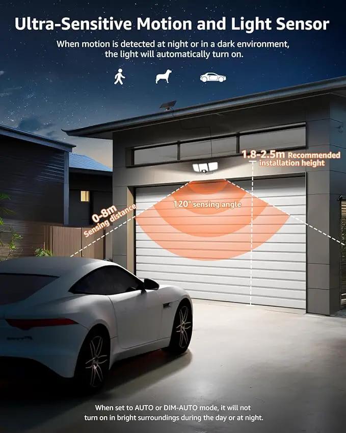 Lepro Solar Security Lights - Outdoor Motion Sensor, 2 in 1 Remote Control, IP65 Waterproof, 2 Light Modes, 3 Head Solar Floodlight for Garden, Yard, Garage by GreenHaven Gardens