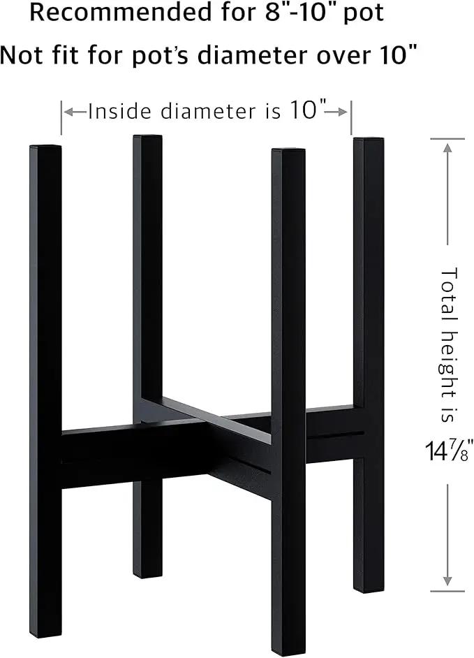 FaithLand Mid Century Plant Stand Indoor Outdoor (EXCLUDING 10" Plant Pot), Metal Planter Stand, Potted Plant Holder, Black, Hold Up to 10 Inch Planter - Fits Snake Plant - Upgraded Design. by GreenHaven Gardens