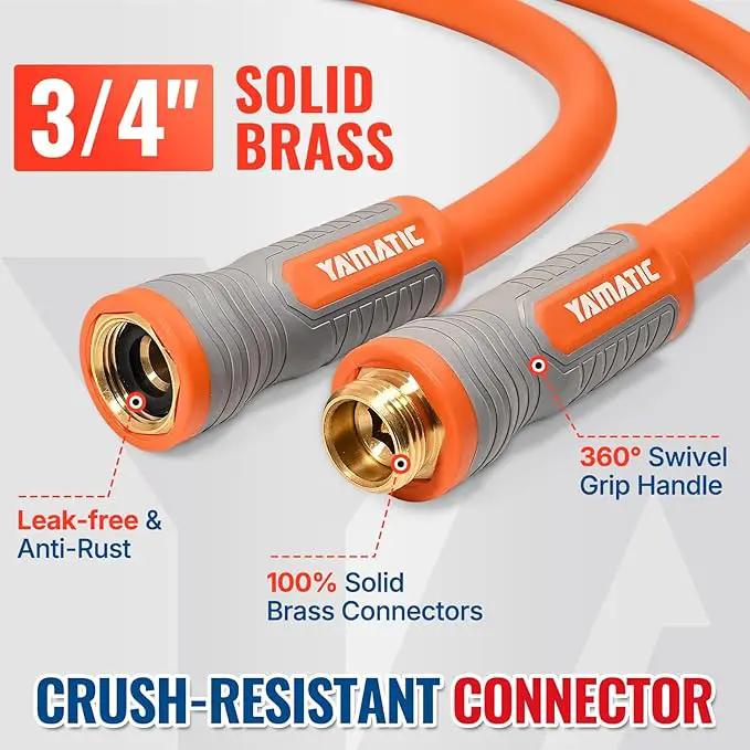 YAMATIC Heavy Duty Short Garden Hose 5/8 in x 5 ft with Swivel Fitting, Super Flexible Leader hose,All-weather, Lightweight, Burst 600 PSI by GreenHaven Gardens