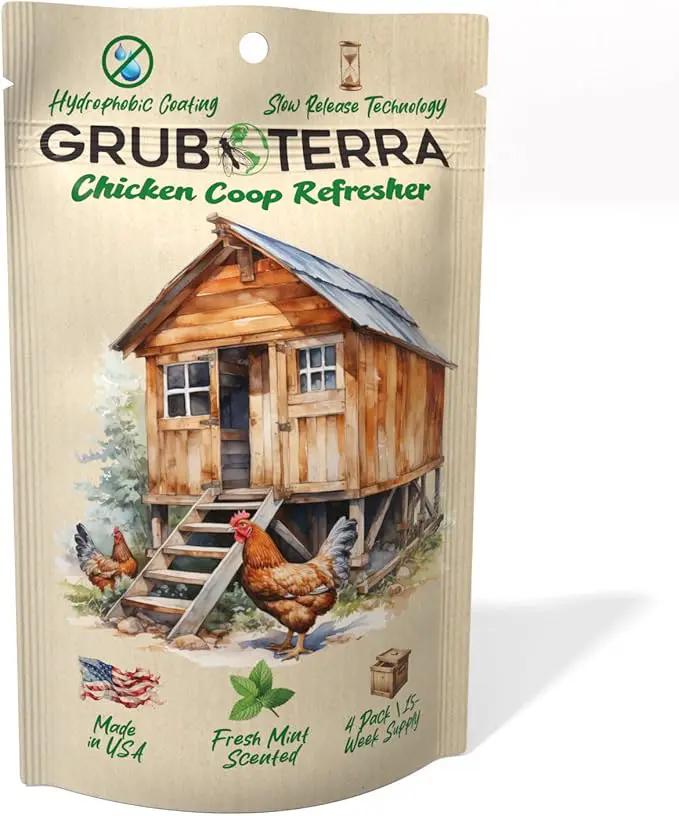 GrubTerra Coop Refresher Odor Freshener for Chicken Pen, Suitable for Chicken Waterer and Chicken Feeder, Smell Control Solution for Clean and Fresh Chicken Living Environment by GreenHaven Gardens