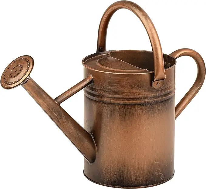 Metal Watering Can for Outdoor and Indoor Plants, Watering Can Decor, 1 Gallon (1 Gallon Copper) by GreenHaven Gardens
