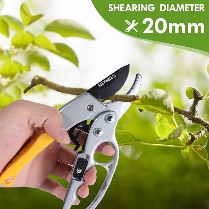 Ultra Sharp Germany Steel Pruning Shears - Cuts 3X Easier, Weak Hand Arthritis Snips, Rust-Resistant, Effortlessly 1-Inch Cut Capacity Garden Scissors, Ergonomic Handle by GreenHaven Gardens