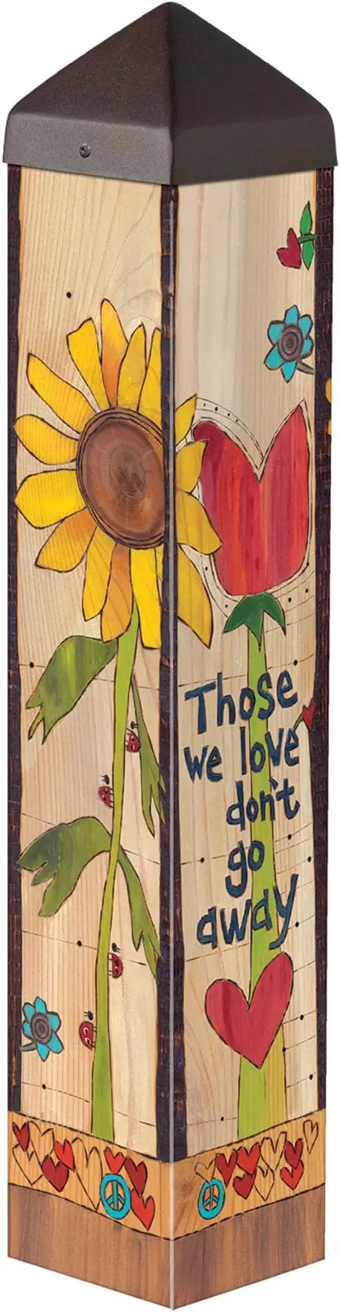 Studio M Art Pole, PVC Weather Resistant Pole with Vinyl Bowl 20 inches Tall Outdoor Decoration for Gardens, Patios, Yards, Landscaping and Birding Accessories, Those We Love Don't Go Away by GreenHaven Gardens