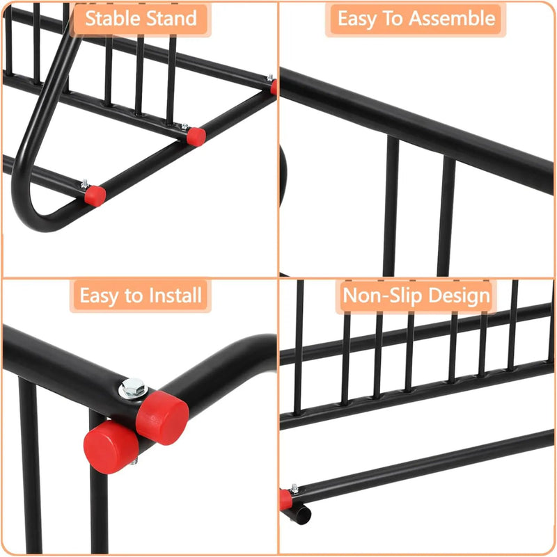 10 Holders Commercial Grid Bike Racks, 60" Length Outdoor Bike Rack, Powder Coated Steel Floor Bike Rack for Garages, Stores, Schools & Universities by GreenHaven Gardens