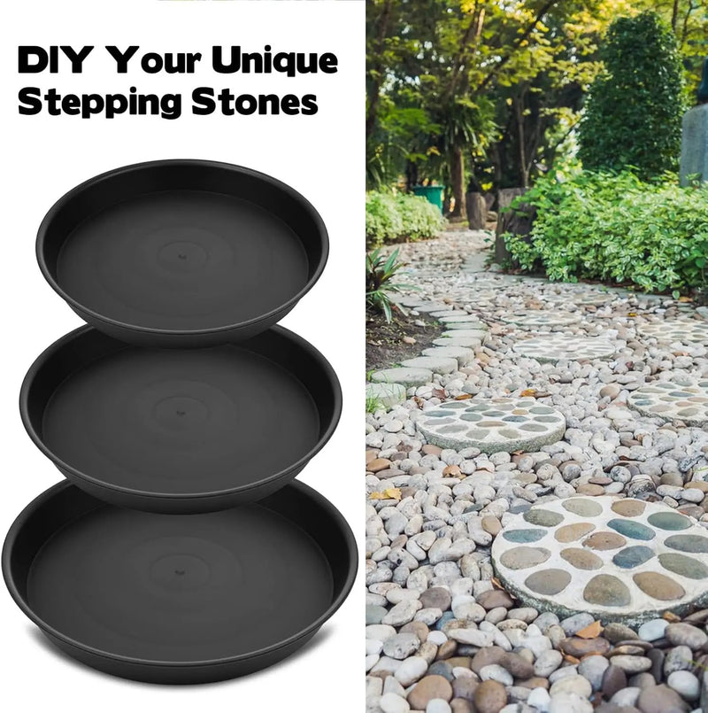 3 Size Round Stepping Stone Molds, 8.8''/10''/ 11.2'' Reusable Concrete Mold for Garden Stepping Stones Large Tray for Concrete and Stained Glass for Garden Walk Way by GreenHaven Gardens