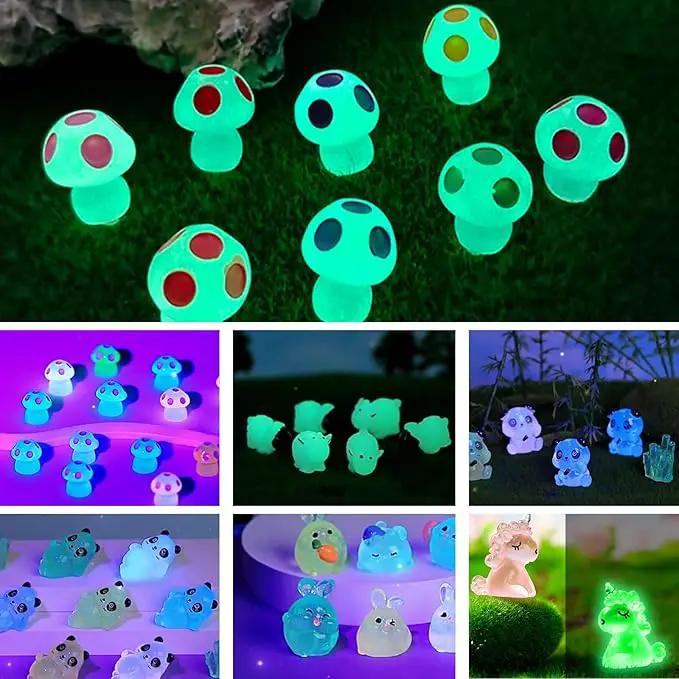 90 Pcs Mini Resin Animals Glow in The Dark Miniature Figures for Garden Accessories,for Craft,Garden Decoration, Goodie Bag Fillers Party Favors Decorations by GreenHaven Gardens