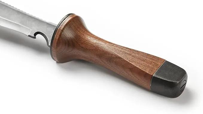 Hori Hori Garden Knife, Traditional Japanese Weeding Tool with ergonomic wooden handle. Large 7'inch blade with case. (Standard blade) by GreenHaven Gardens