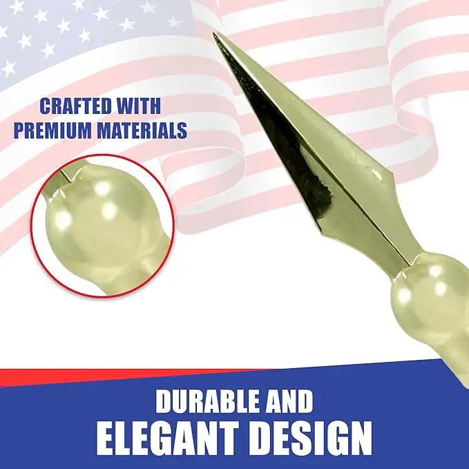 Super Tough Indoor Flag Pole kit 7ft - Metal Spear - Gold Texture Base - Aluminum Flagpole with Brass Finish - Heavy Duty Inside House Flagstaff - Interior Shaft and Stand - No Ensign Included by GreenHaven Gardens