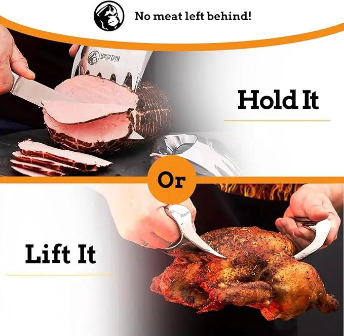Meat Claws Meat Shredder for BBQ - Perfectly Shredded Meat, These Are The Meat Claws You Need - Best Pulled Pork Shredder Claw x 2 For Barbecue, Smoker, Grill (Solid Metal) by GreenHaven Gardens