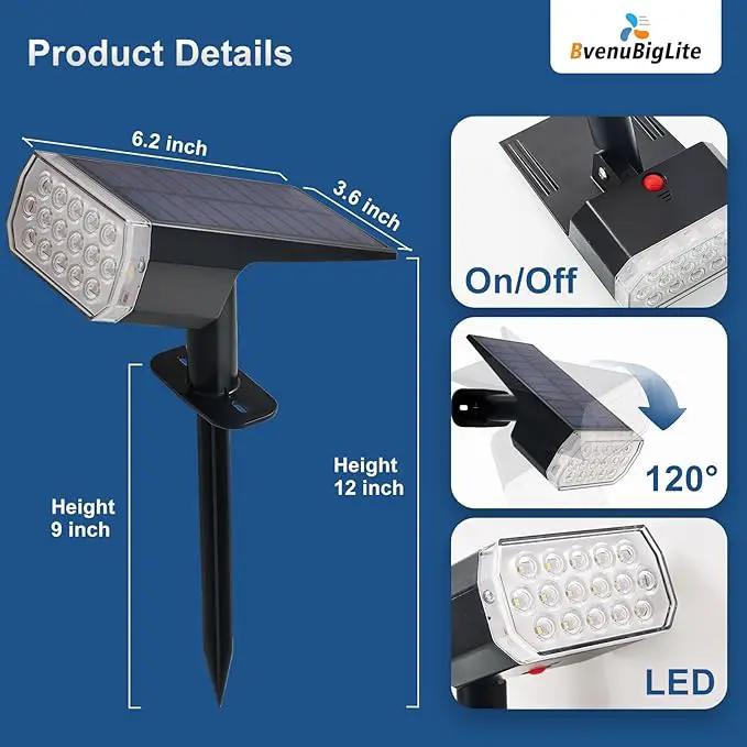 Solar Lights Outdoor Waterproof: IP65 Led Spot Light Decorations for Garden - 3 Lighting Modes Solar Powered for Yard - Dust to Dawn Landscape Lighting Patios Pathway Driveway 6PC White by GreenHaven Gardens