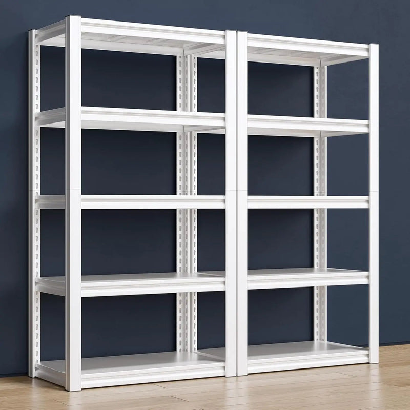 Raybee 72''H Garage Shelving Heavy Duty Storage Shelves Load 2010LBS Adjustable 5 Tier Heavy Duty Shelving White Garage Sheves Pantry Shelf for Kitchen Closet 72''H*31.7''W*16.3''D, 2Pack by GreenHaven Gardens