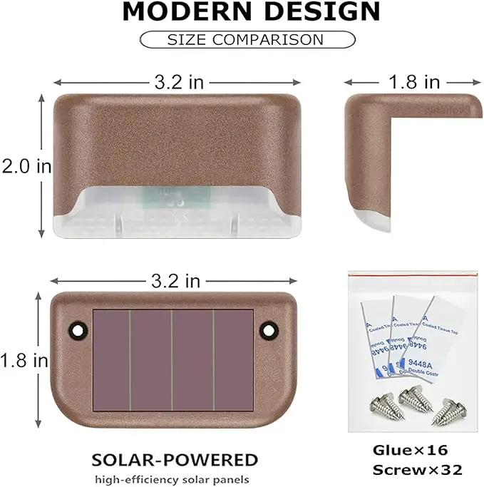 Solar Deck Lights Outdoor, 16 Pack Solar Step Lights LED Waterproof Patio Decor Solar Lights for Outside Railing, Stairs, Fence, Post, Yard and Driveway, Warm White by GreenHaven Gardens