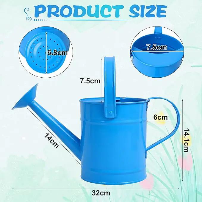 Finderomend Metal Watering Can 1.5L/51oz, Iron Art for Kids, Outdoor Plants Home Office Small Portable Indoor Watering Equipment (Blue) by GreenHaven Gardens