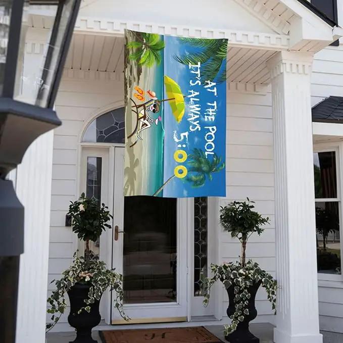 At The Pool It'S Always 5 00 Flag 3x5 Ft Outdoor Decoration Banner House Flags Yard Farmhouse Garden Indoor Sign by GreenHaven Gardens