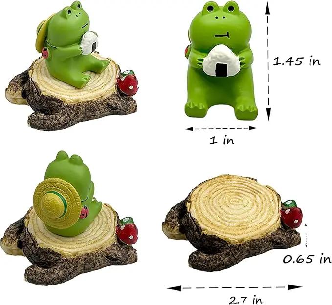 Miniature Frog Figurines - Cute Frog Sculpture for Outdoor Fairy Garden and Desk Decorations - Adorable Figurine Statue Decor for Plant Shelf, Desk, Office, Bedroom by GreenHaven Gardens