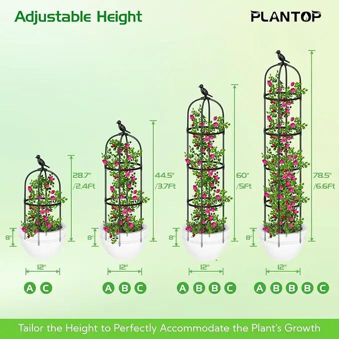 2 Pack Garden Obelisk Trellis for Climbing Plants Outdoor, 6.6FT Tall Rustproof Plant Trellis Climbing Plant Support, Garden Tower Trellis for Potted Plant Flowers Vegetable Vine Indoor by GreenHaven Gardens